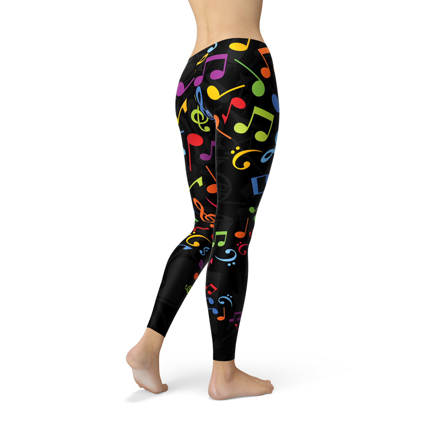 Leggings Colorés Notes de Musique pour Femmes