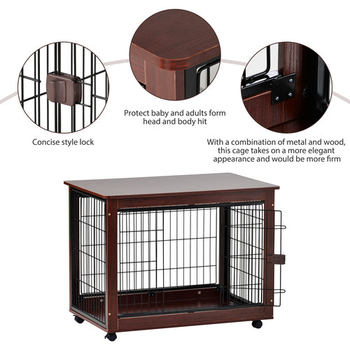 39” Length Furniture Style Animal Chien Cage Cage End Table