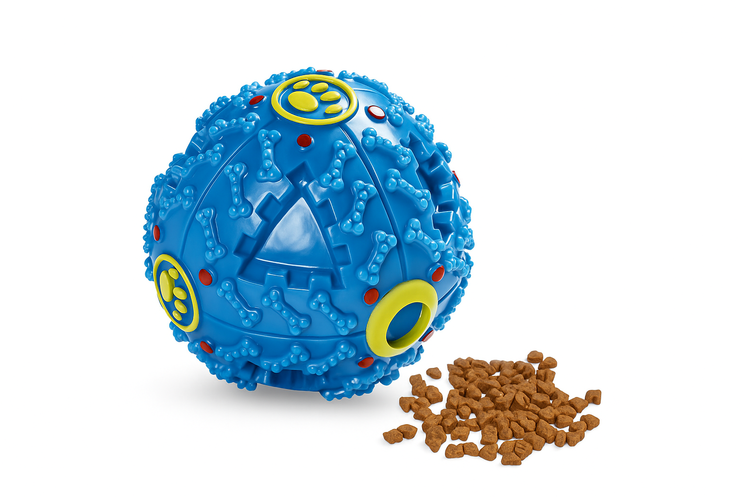 Distributeur de friandises balle qui couine (balle sonore - bleue)