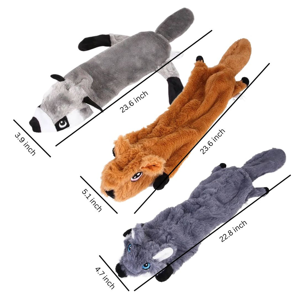 3 Jouets pour chien sans rembourrage