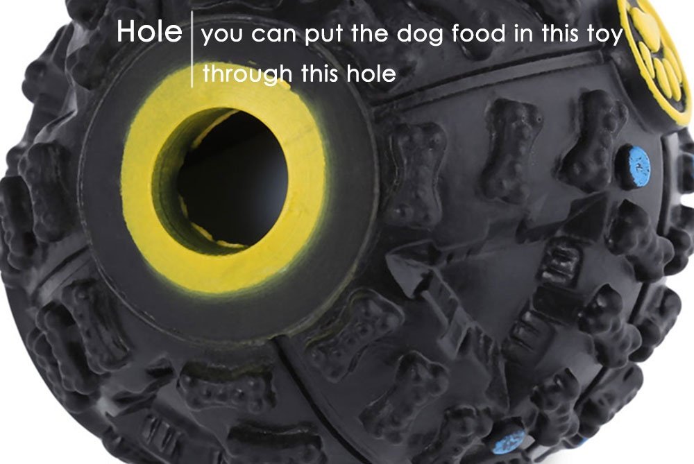 Balle à nourriture avec son de trompette pour animaux de compagnie