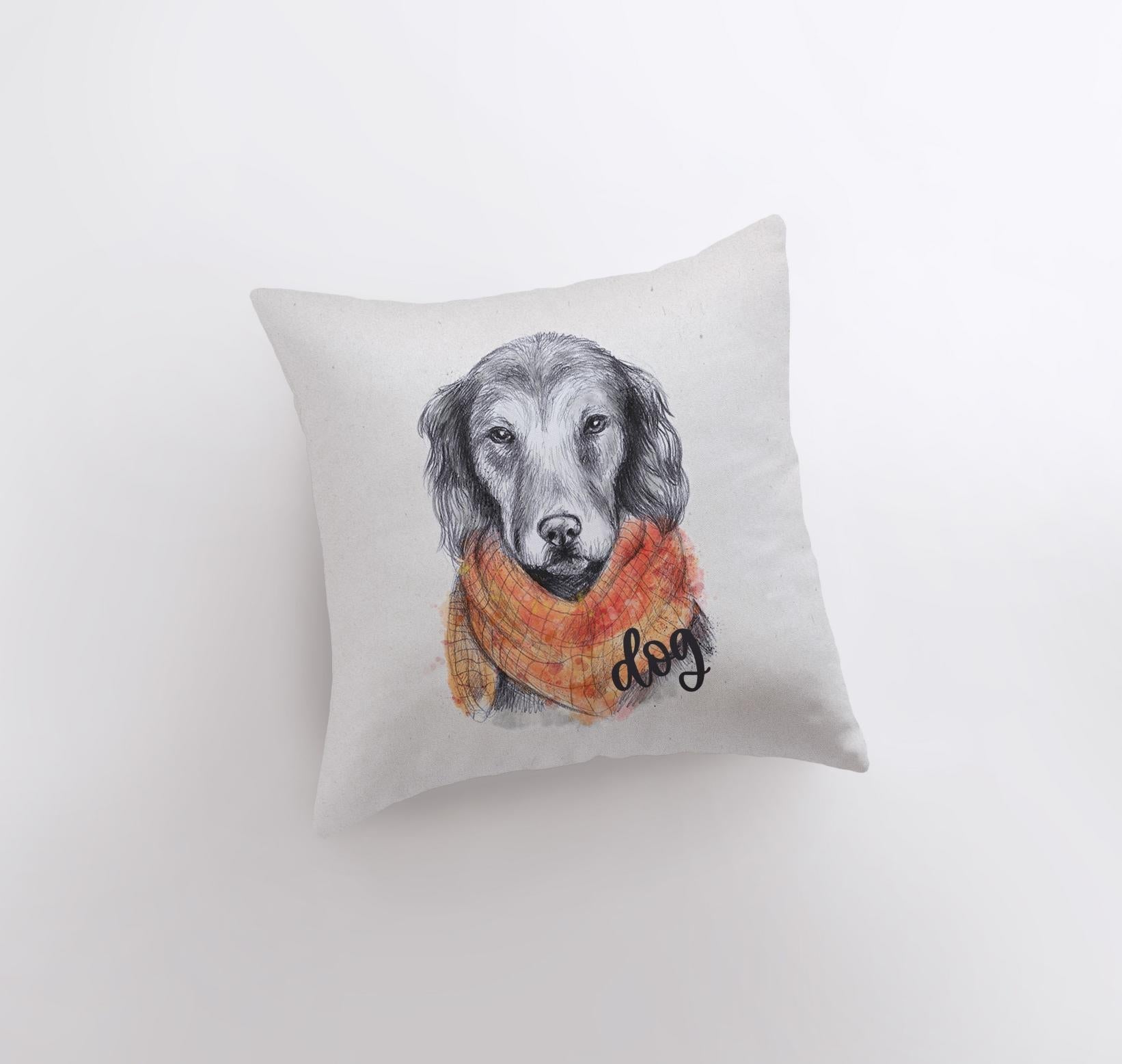 Coussin Chien Dessin au Crayon