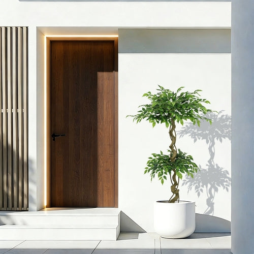 5.2FT Artificial Ficus Arbre, Lifelike Faux Banyan Arbre avec Pot pour