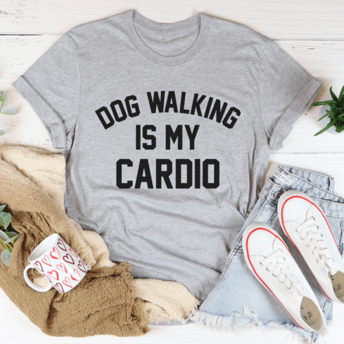 T-shirt Chien La Promenade est Mon Cardio