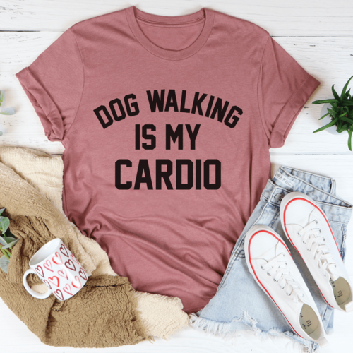 T-shirt Chien La Promenade est Mon Cardio