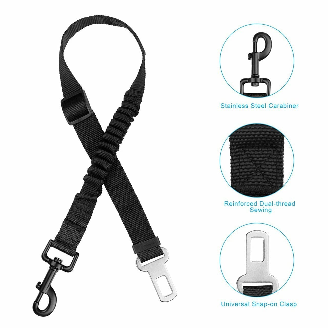 Harnais Réglable pour Chien - Pack de 2 avec Connecteur de Sécurité