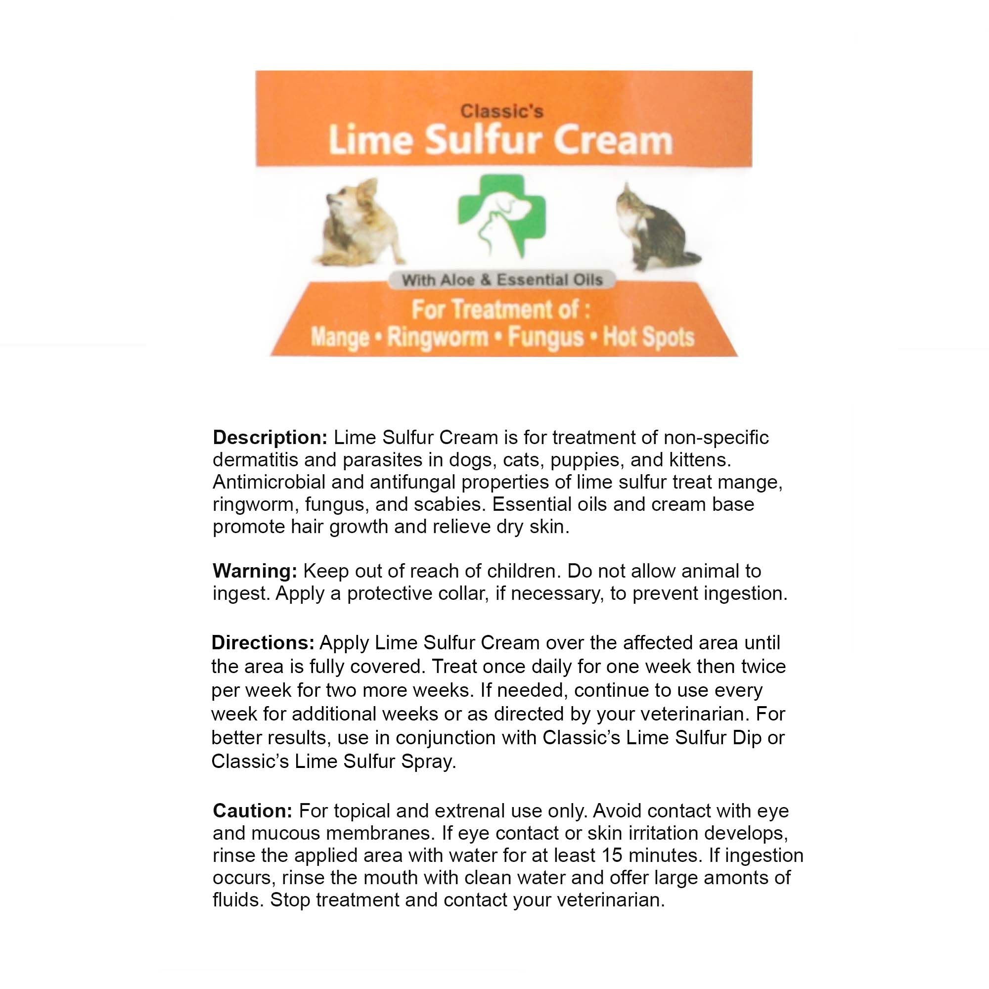Lime Sulfur Animal Skin Cream - Animal Care et Veterinary Treatment pour