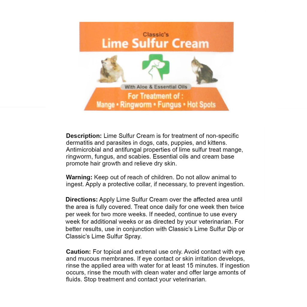 Lime Sulfur Animal Skin Cream - Animal Care et Veterinary Treatment pour