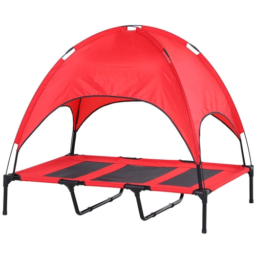 Lit surélevé portable pour chien avec protection UV et effet rafraîchissant
