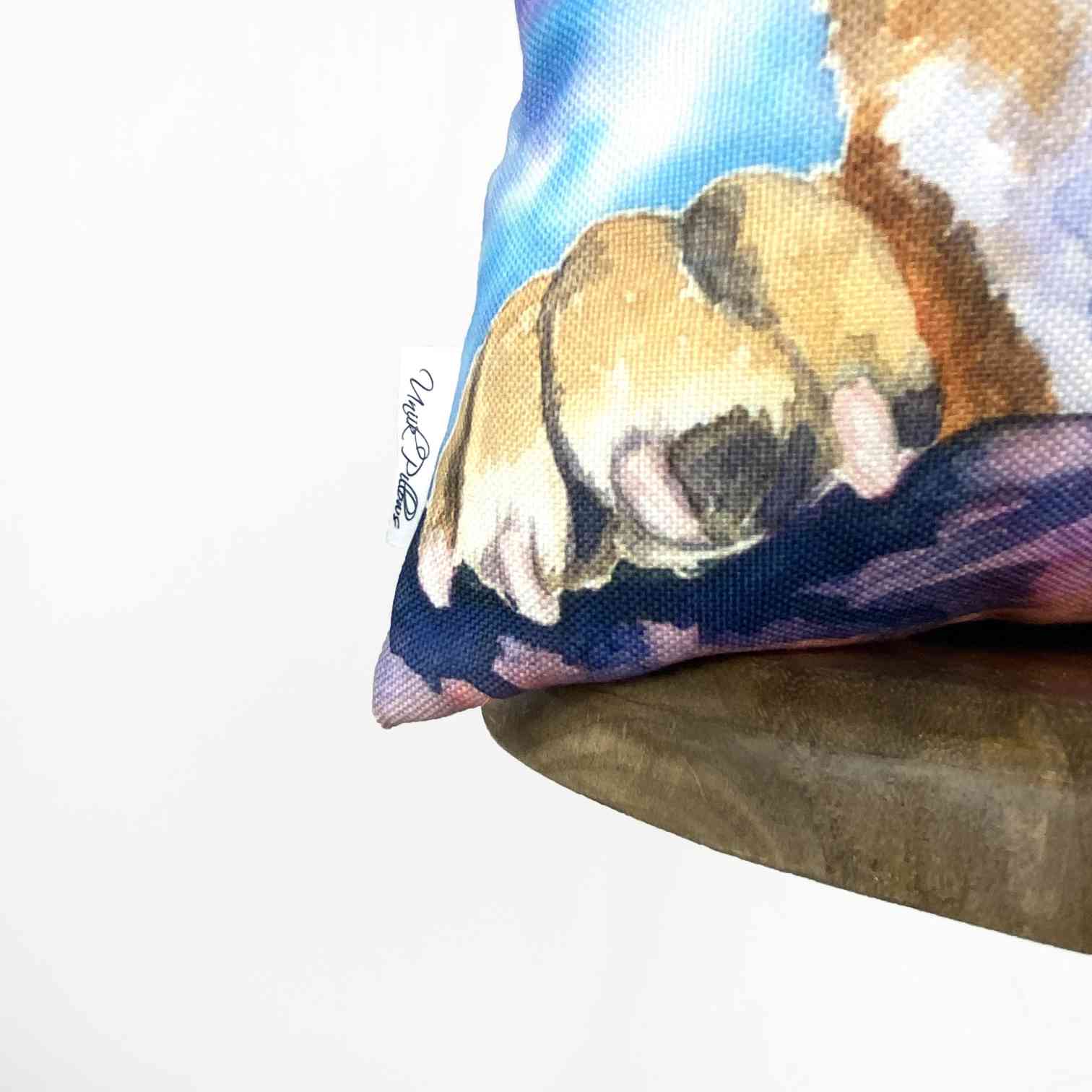 Coussin Bulldog Aquarelle