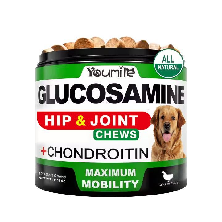 Youmile Complément de Santé des Hanches et Articulations pour Chiens 120 Croquettes, Glucosamine