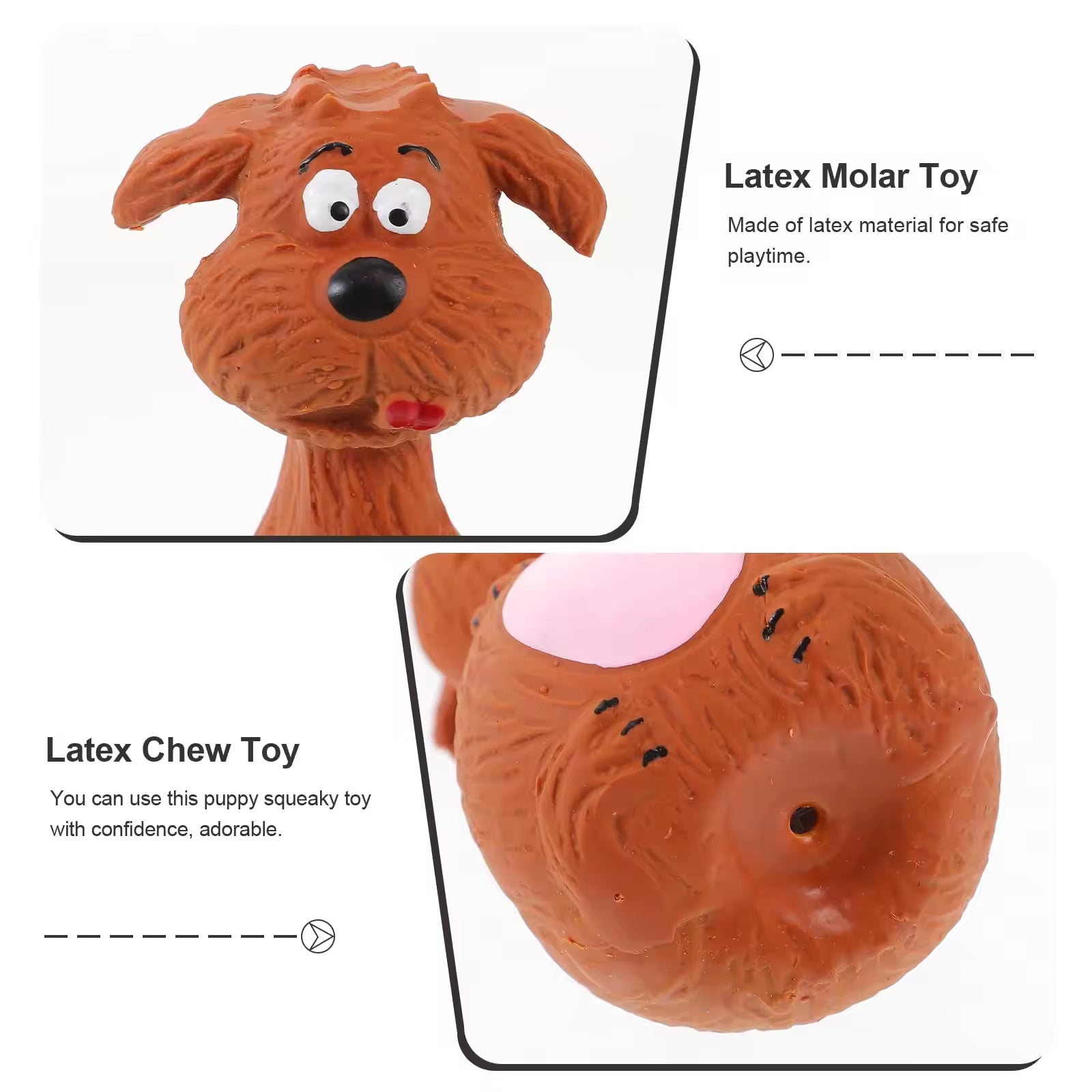 4 jouets à mâcher en latex pour chien avec son