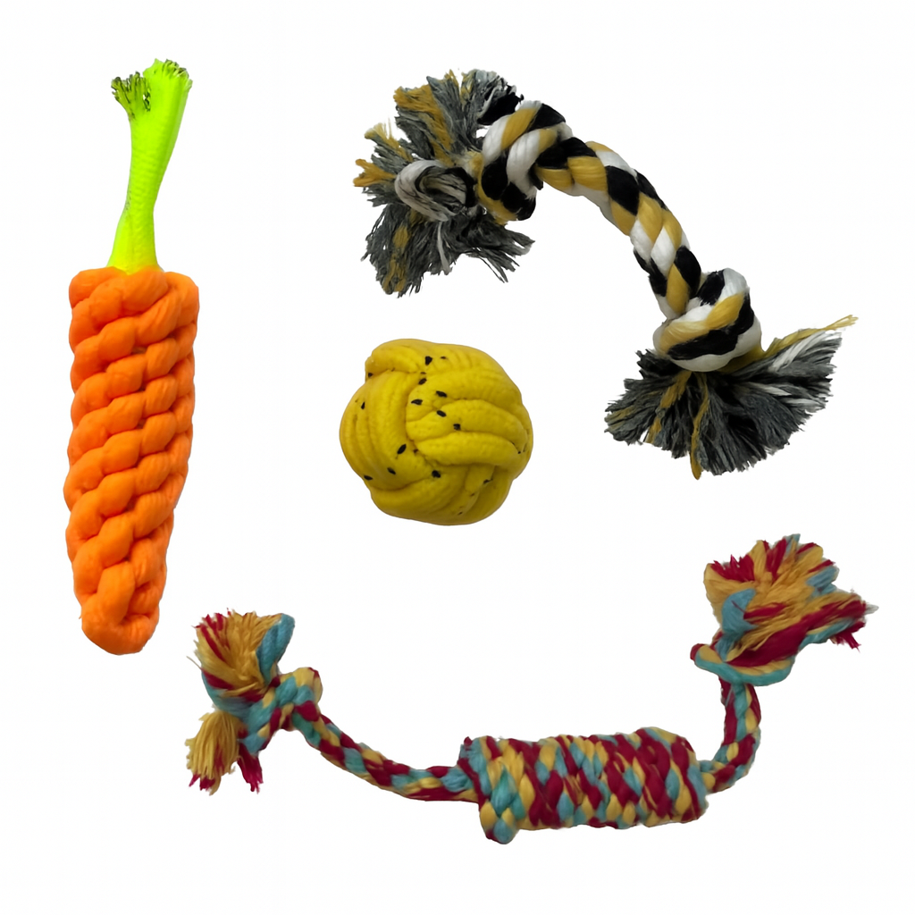 Pack de 4 Jouets en Corde à Mâcher pour Chiots