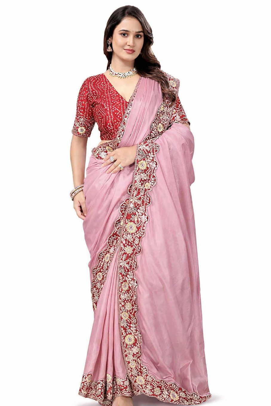 Sari de créateur pour femmes, idéal pour les fêtes et les célébrations