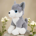 Chien Peluche Husky aux Yeux Pailletés