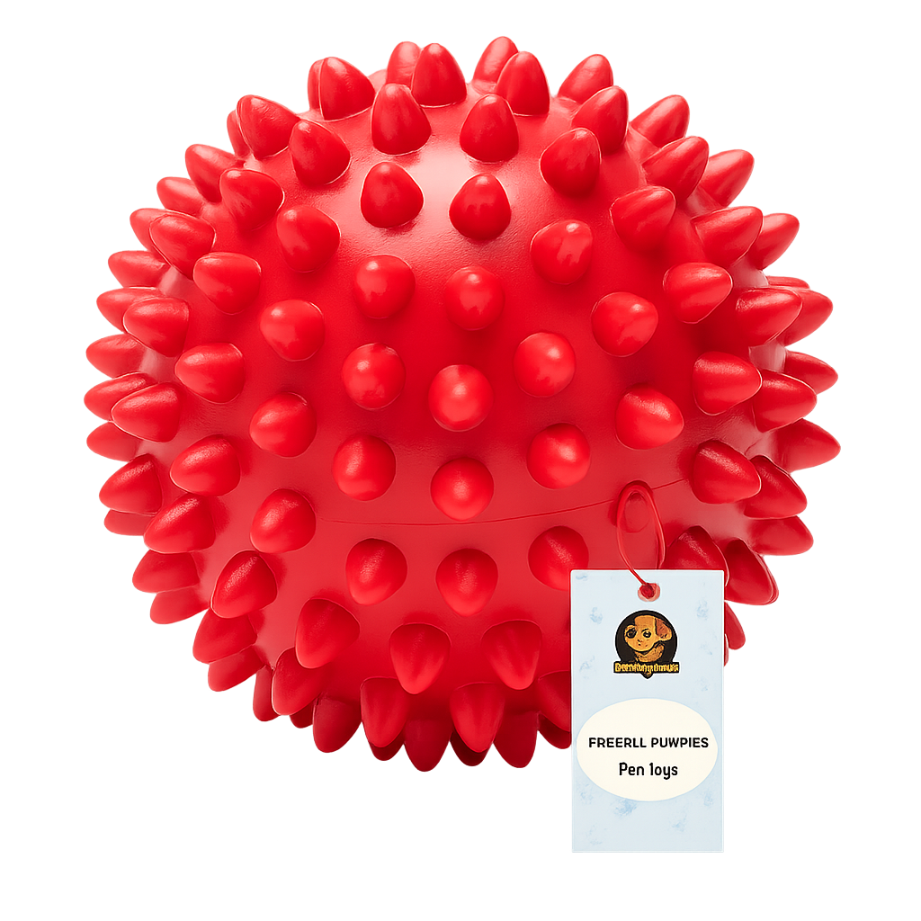 Balle à picots en caoutchouc naturel pour chiens – 2,8 pouces (7 cm) | Mâcher, Dentition &