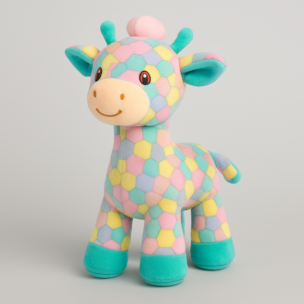 Jouet en peluche girafe multicolore doux