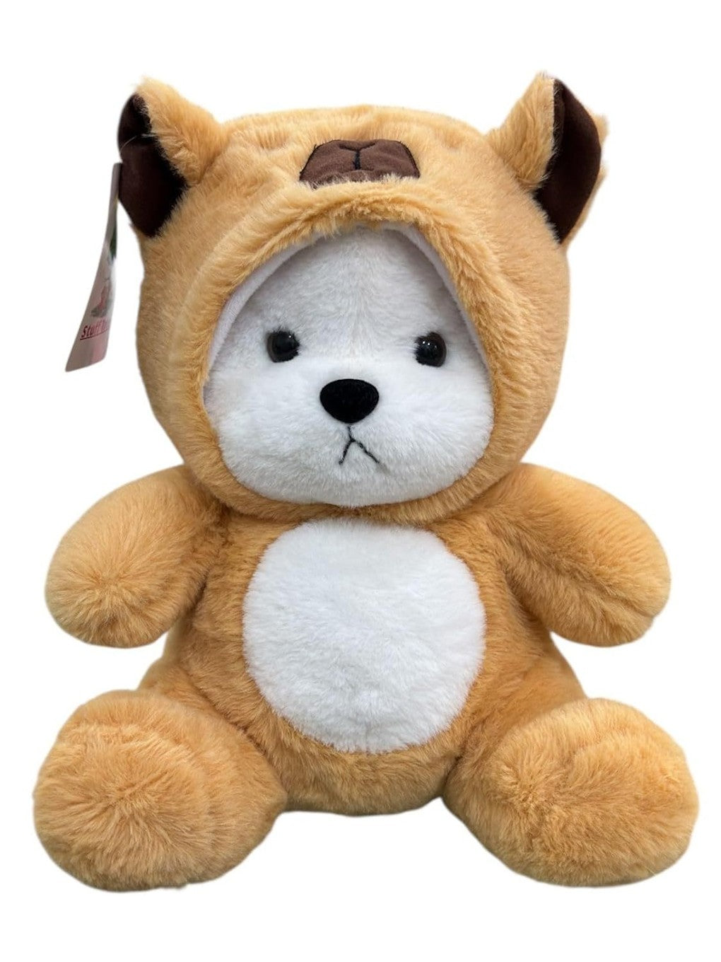 Hoodie Ours en Peluche Jouet Marron avec Capuche Amovible 28 cm
