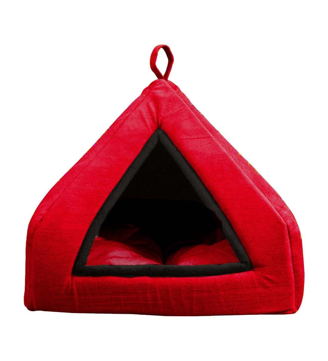 Maison en Velours Doux pour Chats et Chiots – S Rouge