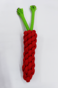Résistant Braided Carrot-Shaped Corde Jouet pour Chiens – Maroon & Green À mâcher