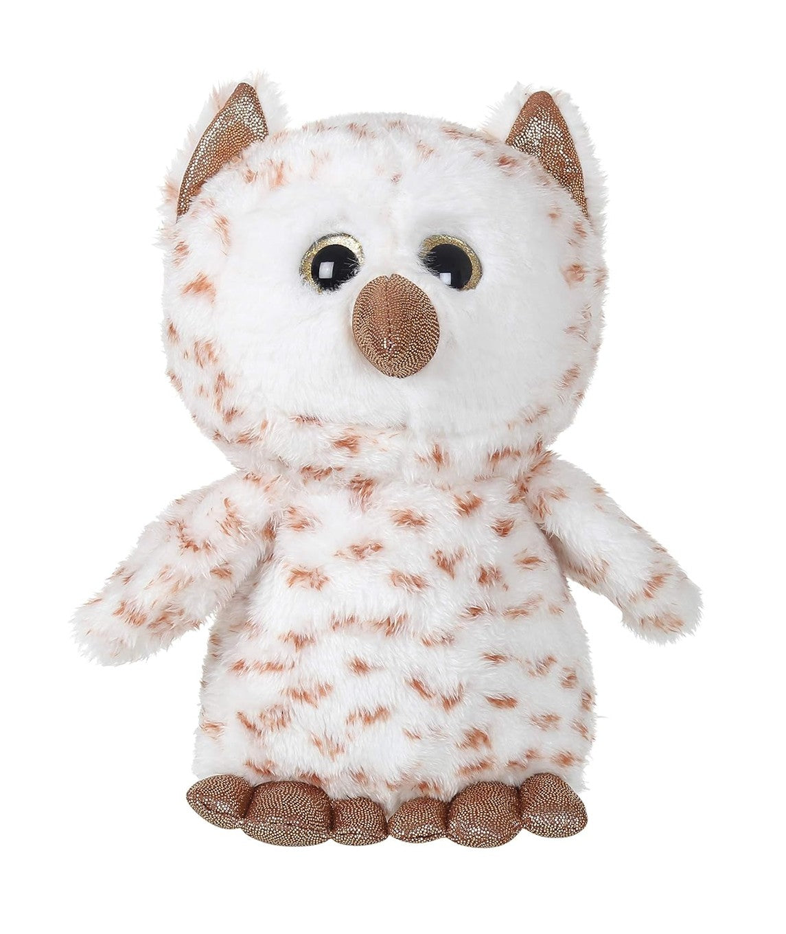 Hibou en Peluche avec Paillettes Blanches – 25cm