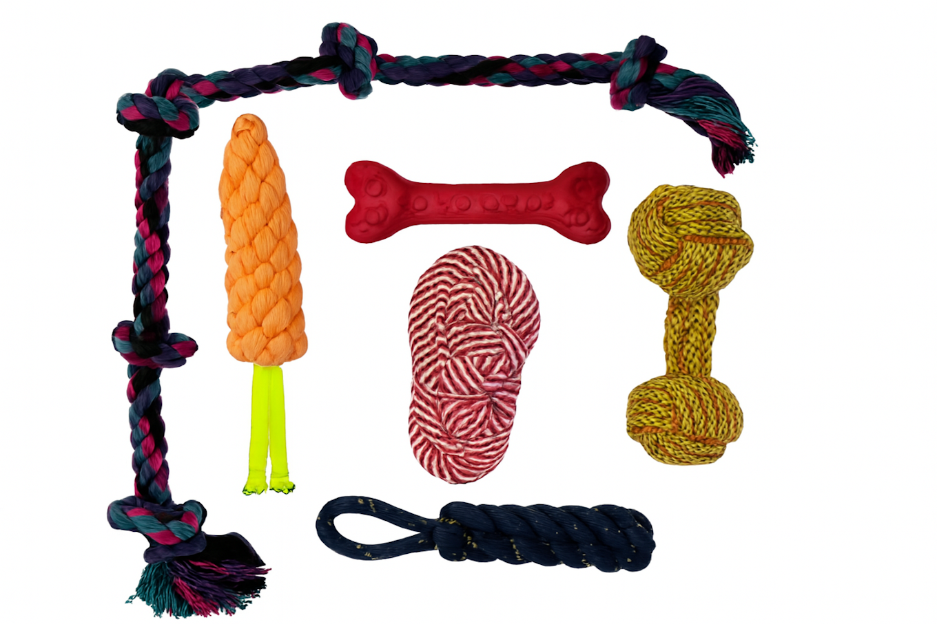 Pack de 6 jouets en corde à mâcher pour chiens destructeurs