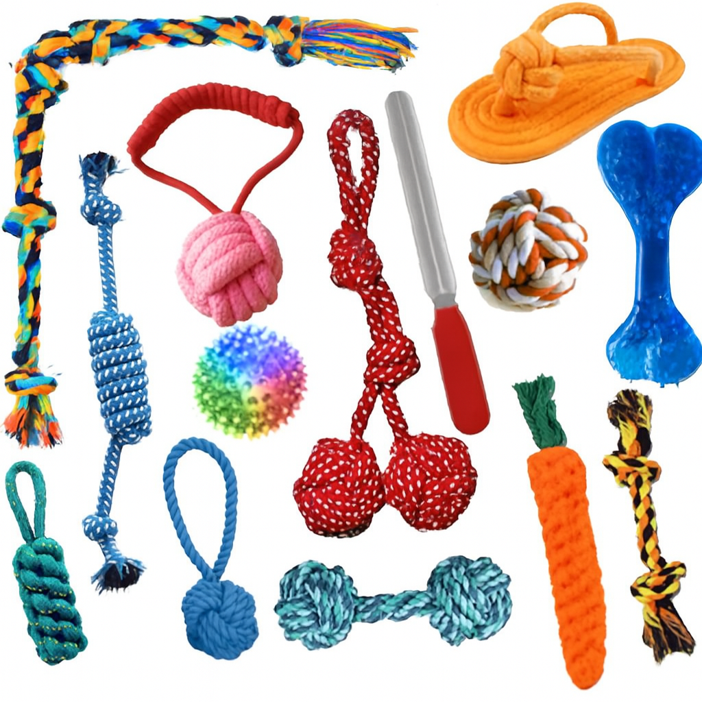 Pack de 14 Jouets à Mâcher Indestructibles pour Chiens Actifs