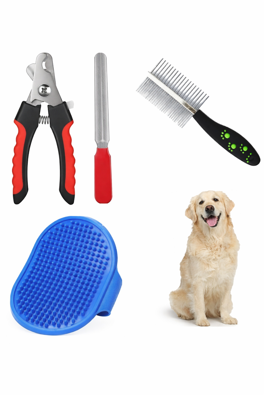 Kit de toilettage et de coupe des ongles pour animaux de 4 pièces