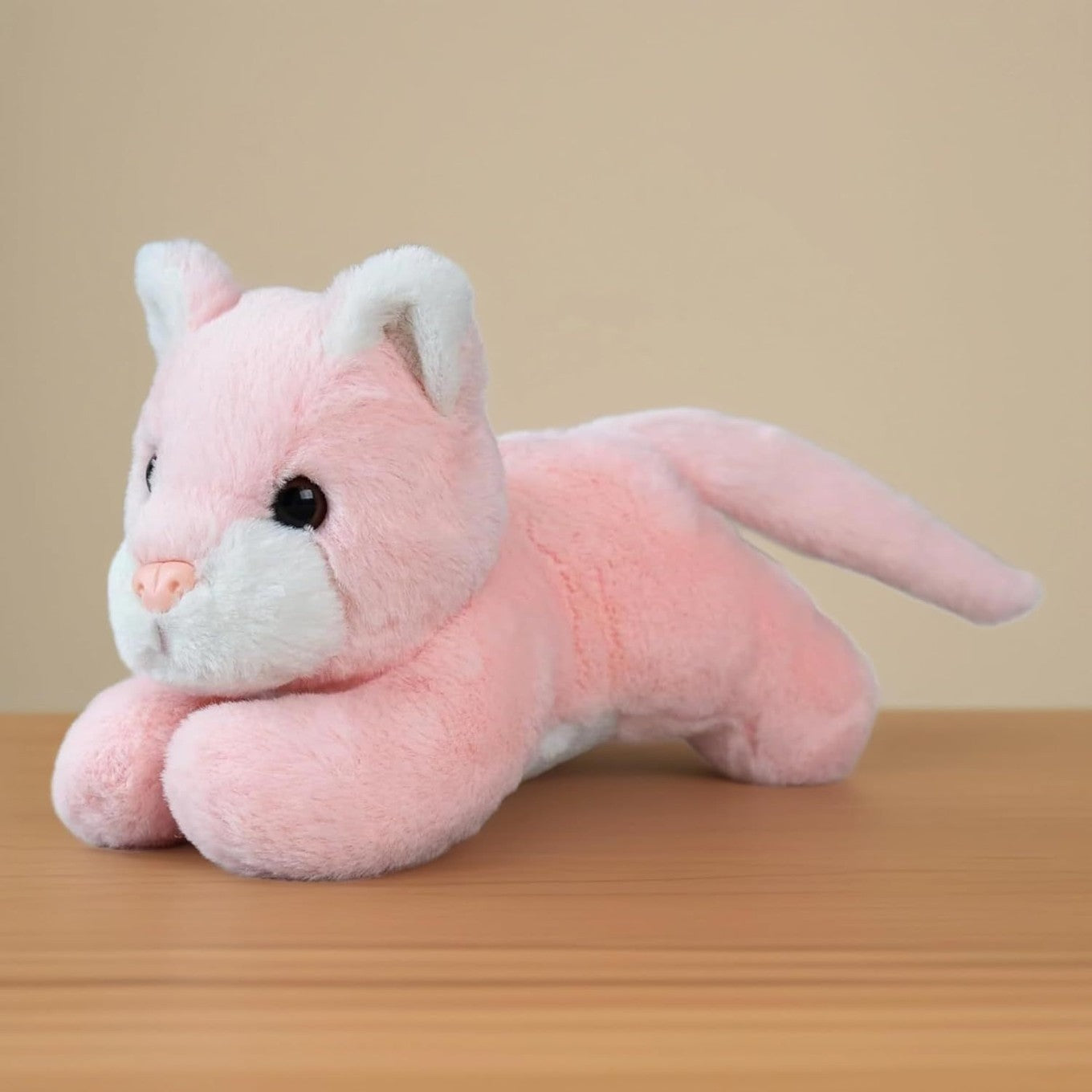 Peluche Animale Doux Jouet Chat - Rose, 25 cm