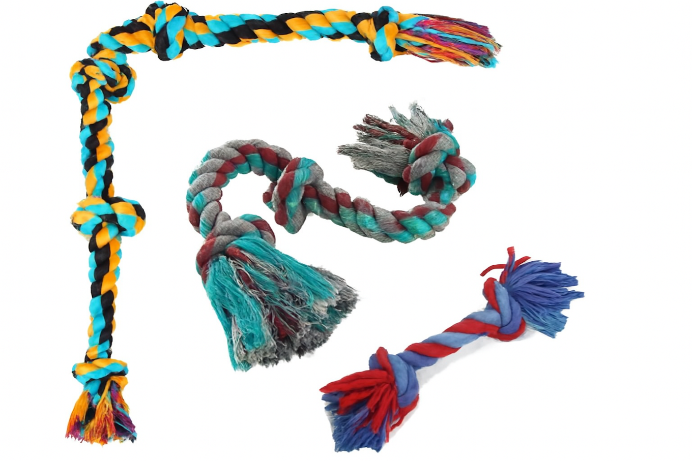 Jouets à mâcher en corde 3 nœuds et 5 nœuds pour chiots