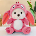 Peluche Ours en Peluche Hoodie Rose pour Enfants 28 cm Amovible