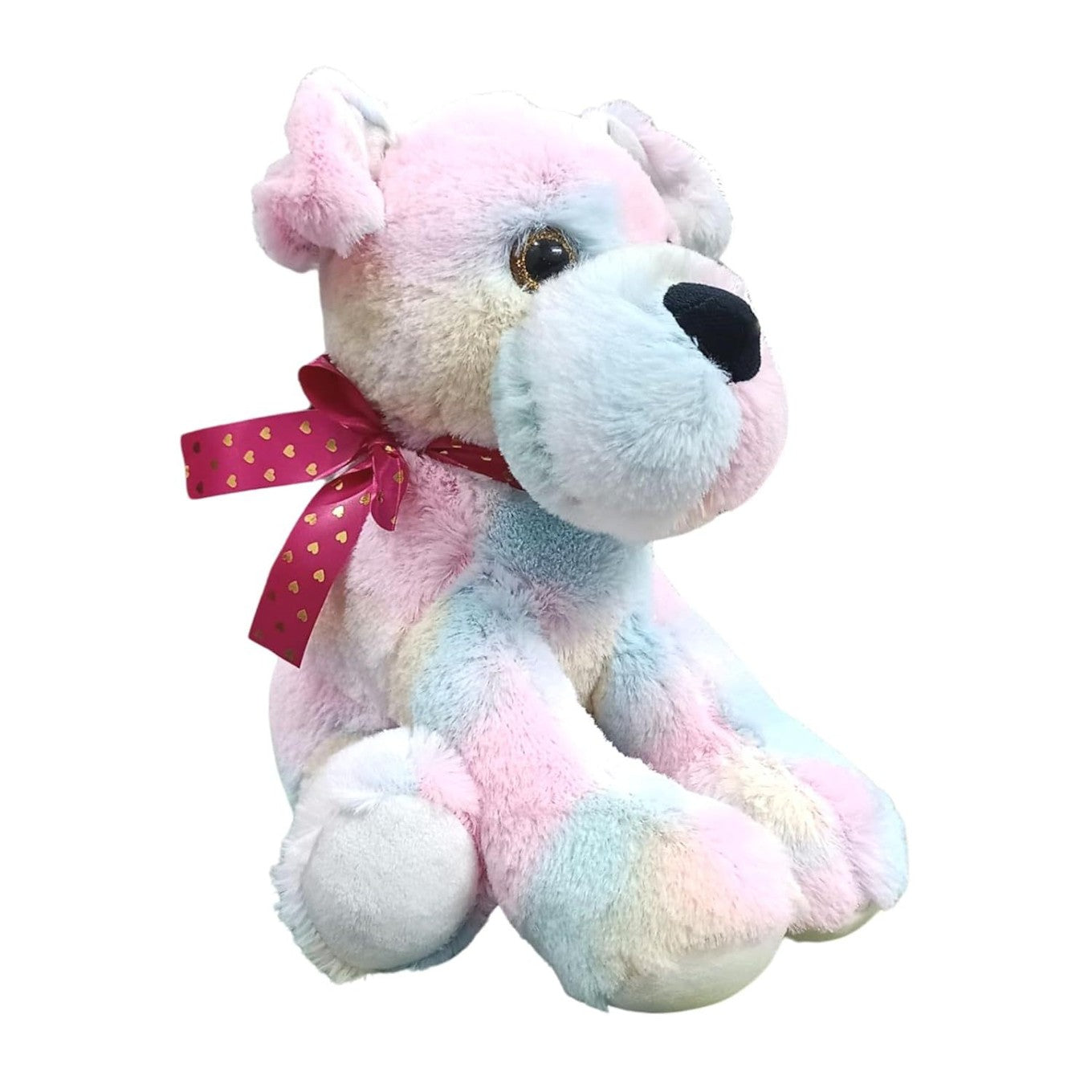 Chien en peluche assis mignon arc-en-ciel 30 cm