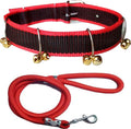 Ensemble de collier en nylon et laisse en corde noire