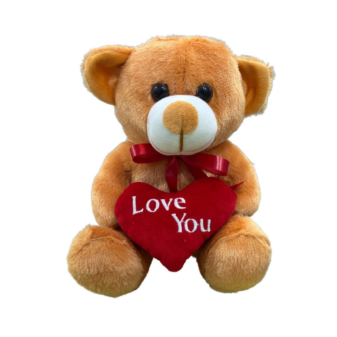Peluche Ours en Teddybear Love You Heart 25 cm avec Nœud Rouge