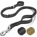 Laisse de chien tactique élastique 1,80 m avec clip de ceinture de sécurité