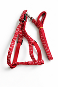 Ensemble Harnais et Laisse pour Chien à Motif Os Rouge