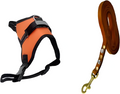 Laisse en cuir réfléchissante et harnais (pack de 2)