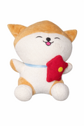 Peluche Mignonne Shiba Inu avec Accessoire Étoile Rouge