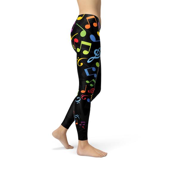 Leggings Colorés Notes de Musique pour Femmes