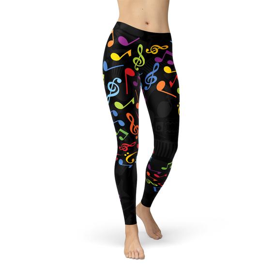 Leggings Colorés Notes de Musique pour Femmes