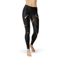 Leggings noirs à rayures sportives pour femmes