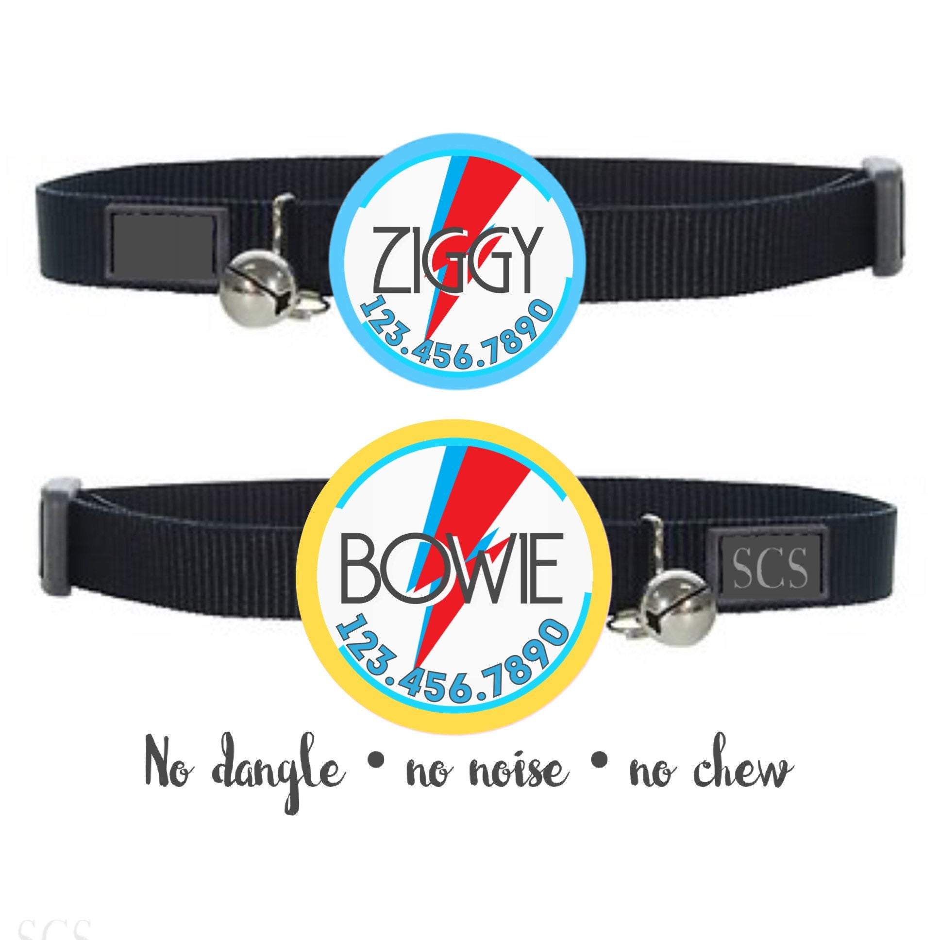 Porte-nom Bowie Ziggy Stardust - Silencieux, Écologique, Sans Anneau