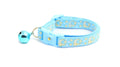 Collier Chat Gold Moons et Stars sur Bleu Poudré