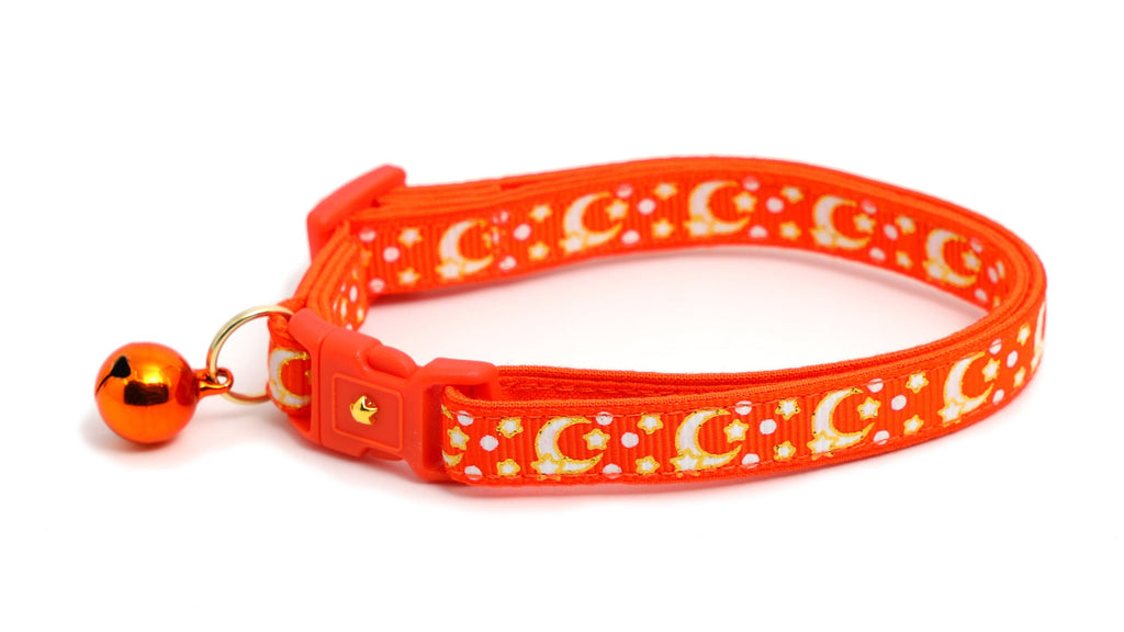Collier Orange avec Lunes et Étoiles en Or