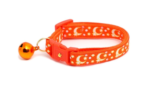 Collier Orange avec Lunes et Étoiles en Or