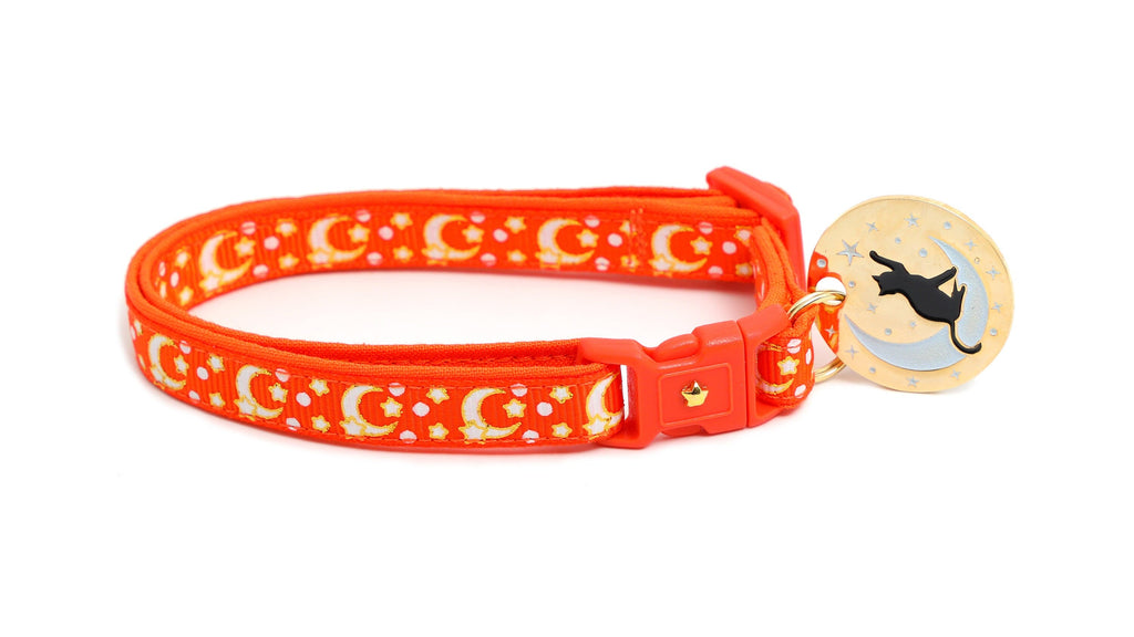 Collier Orange avec Lunes et Étoiles en Or