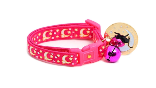 Gold Moons et Stars sur Rose Fluo Collier