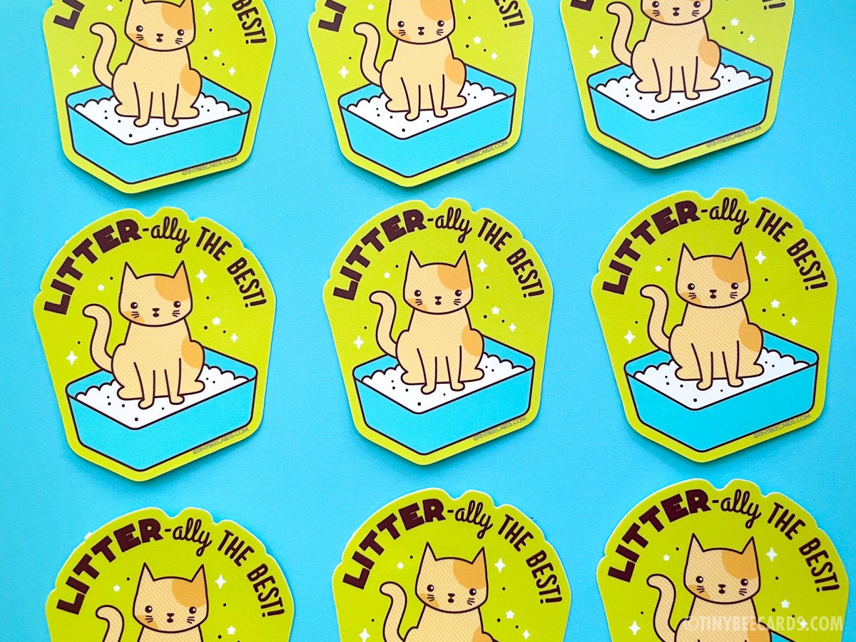 Funny Chat Litière Vinyl Sticker "Litter-ally le Best