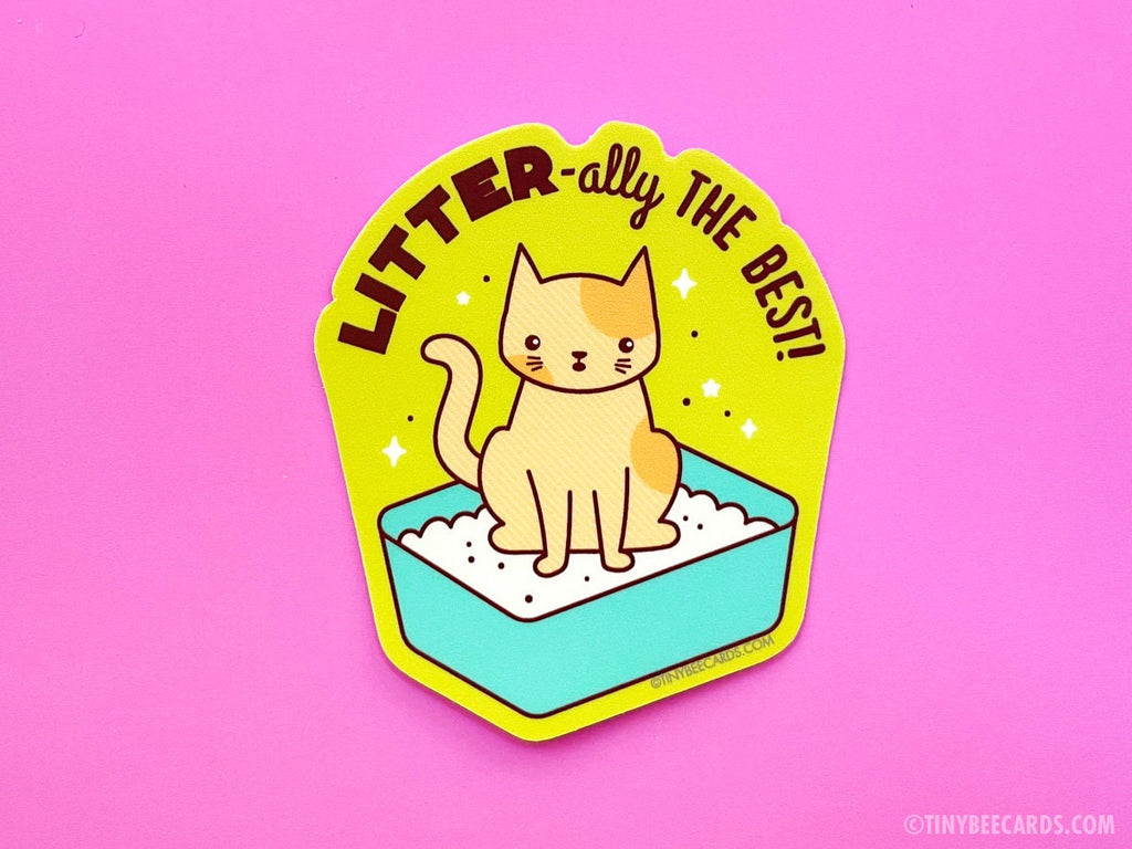 Funny Chat Litière Vinyl Sticker "Litter-ally le Best