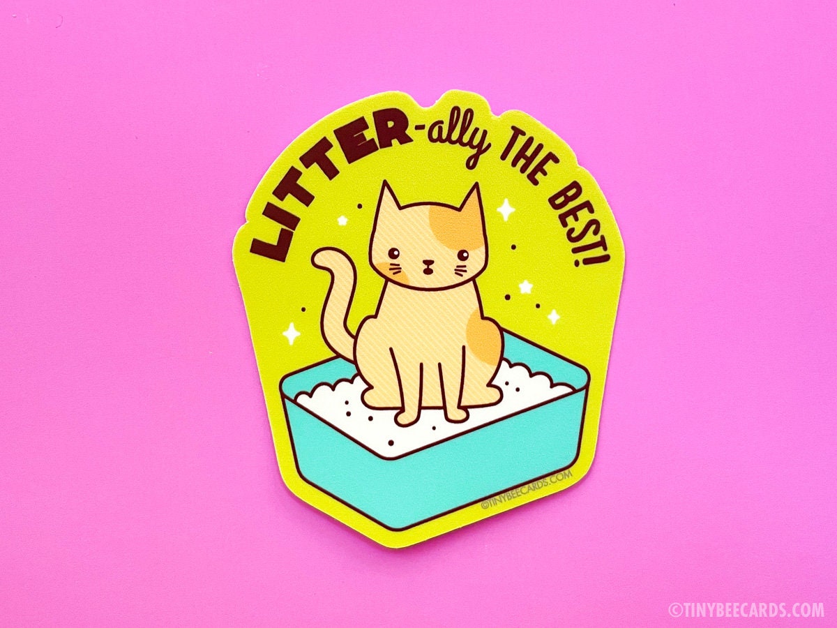Funny Chat Litière Vinyl Sticker "Litter-ally le Best
